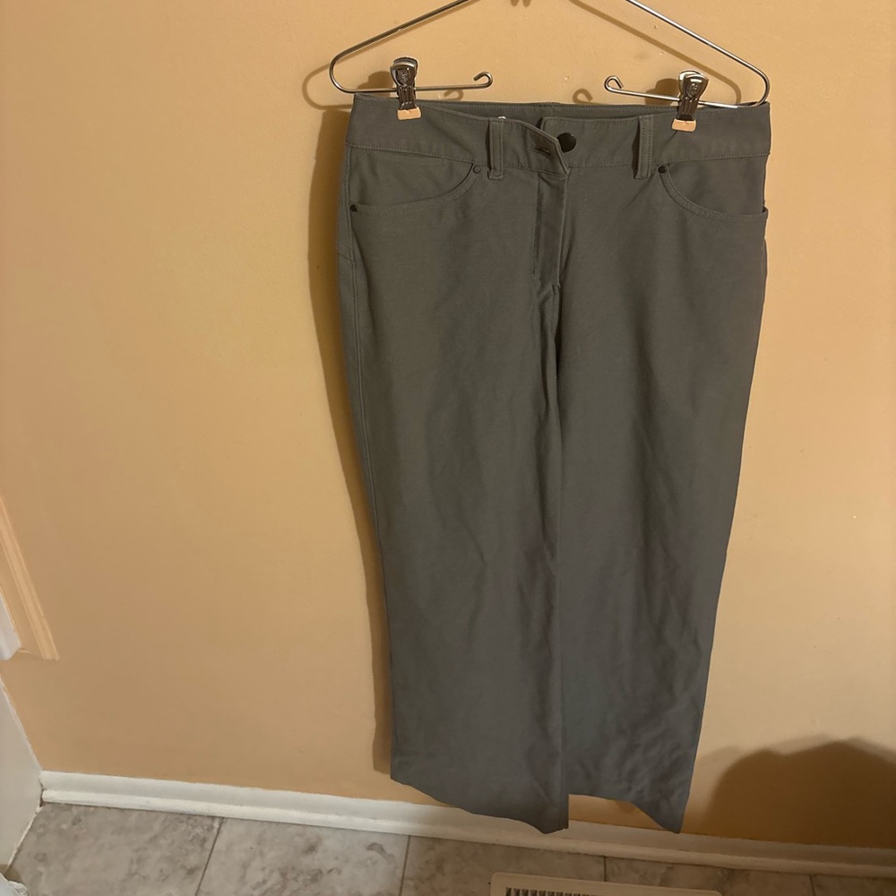 Lululemon City Sleek 5 Pocket High-Rise Wide-Leg Full Length Pants in Gray Sage - Picture 3 of 7